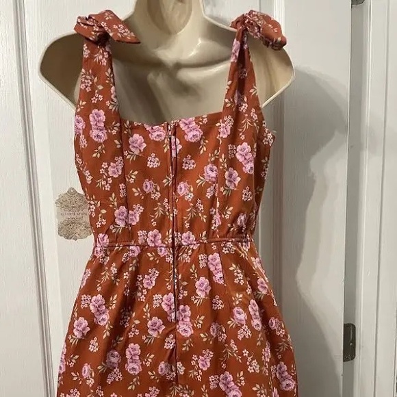 Altered State Rust Pink Floral Tie Should Sundress - Picture 2 of 7